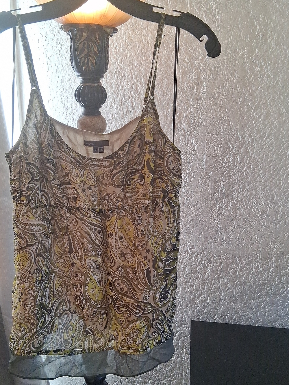 Vince Yellow Paisley Chiffon Camisole